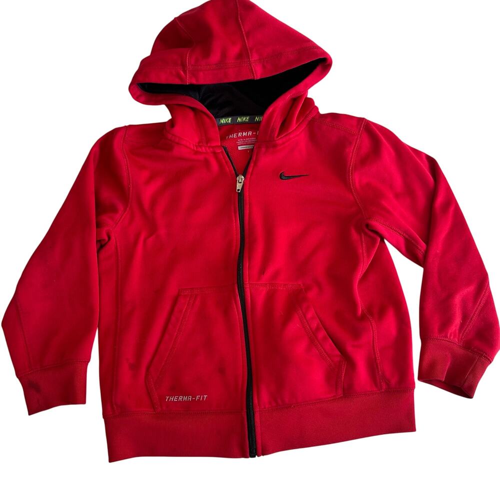 Nike Therma-FIT Full Zip Red Athletic Jacket - Size 7
